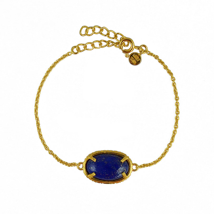 Bracelet doré scarabée pierre - LAPIS