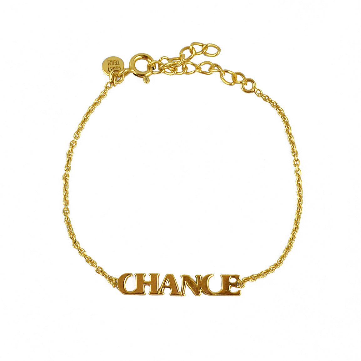 Bracelet doré message chance