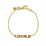 Bracelet doré message chance