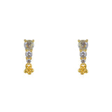 Boucles dorées trio de pierre et pampilles - LABRADORITE -