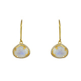 Boucles dorées pierre serti 4 griffes et zircons - PIERRE DE