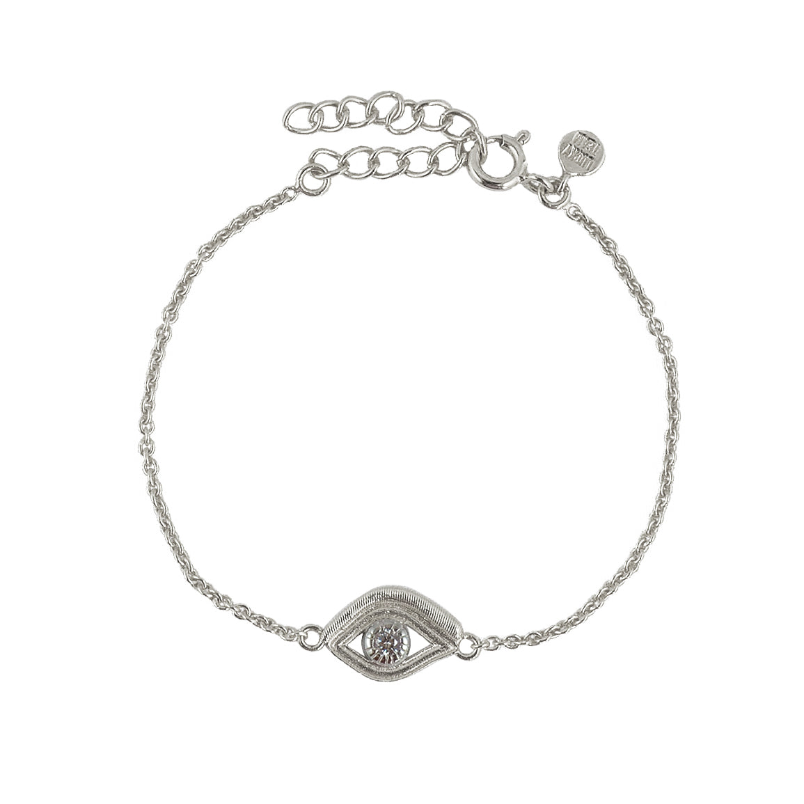 Bracelet argent 925 oeil texturé et pierre - ZIRCON