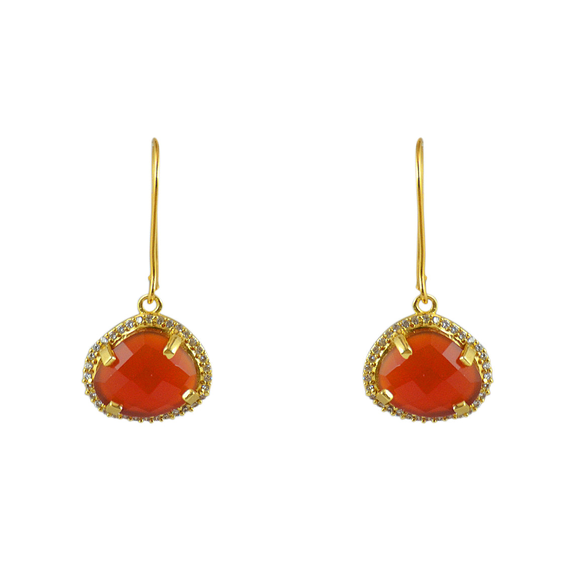 Boucles dorées pierre serti 4 griffes et zircons - ONYX
