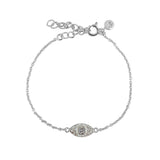 Bracelet argent 925 oeil martelé et pierre