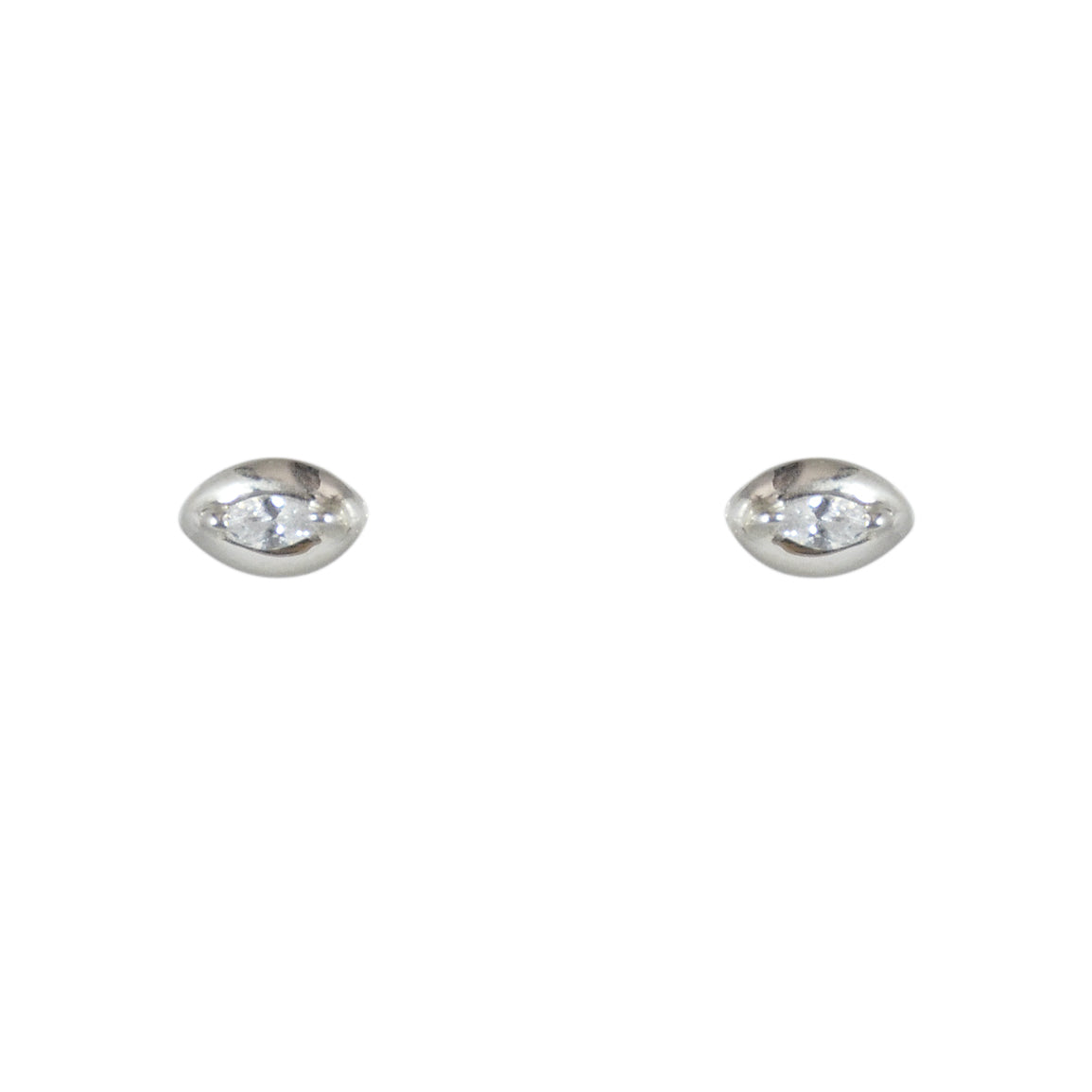 Boucles argent 925 petit oeil pierre - ZIRCON - Boucles