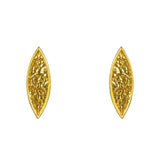 Boucles dorées goutte martelée - Boucles d’oreilles