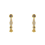 Boucles dorées zircon et pampille pierre - PIERRE DE LUNE