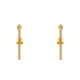 Boucles dorées barres et zircons - ZIRCON BLANC