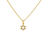 Collier doré petite étoile de David zircons blancs