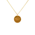 Collier doré médaille oeil et Inch’Allah - Colliers