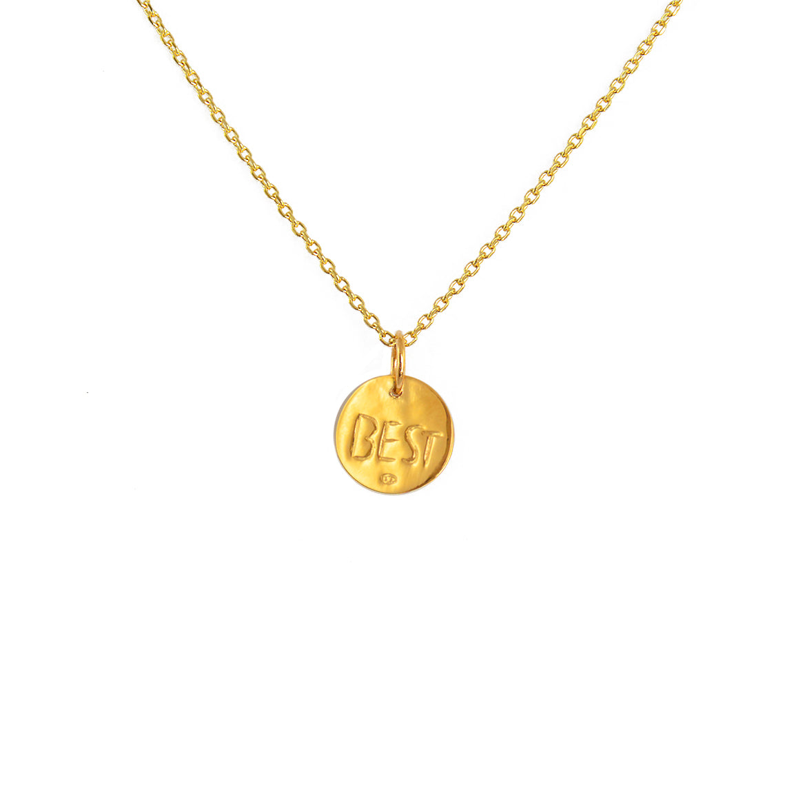 Collier doré et médaille best maman