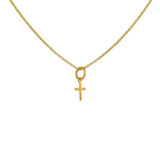 Collier doré et petite croix texturée - Colliers