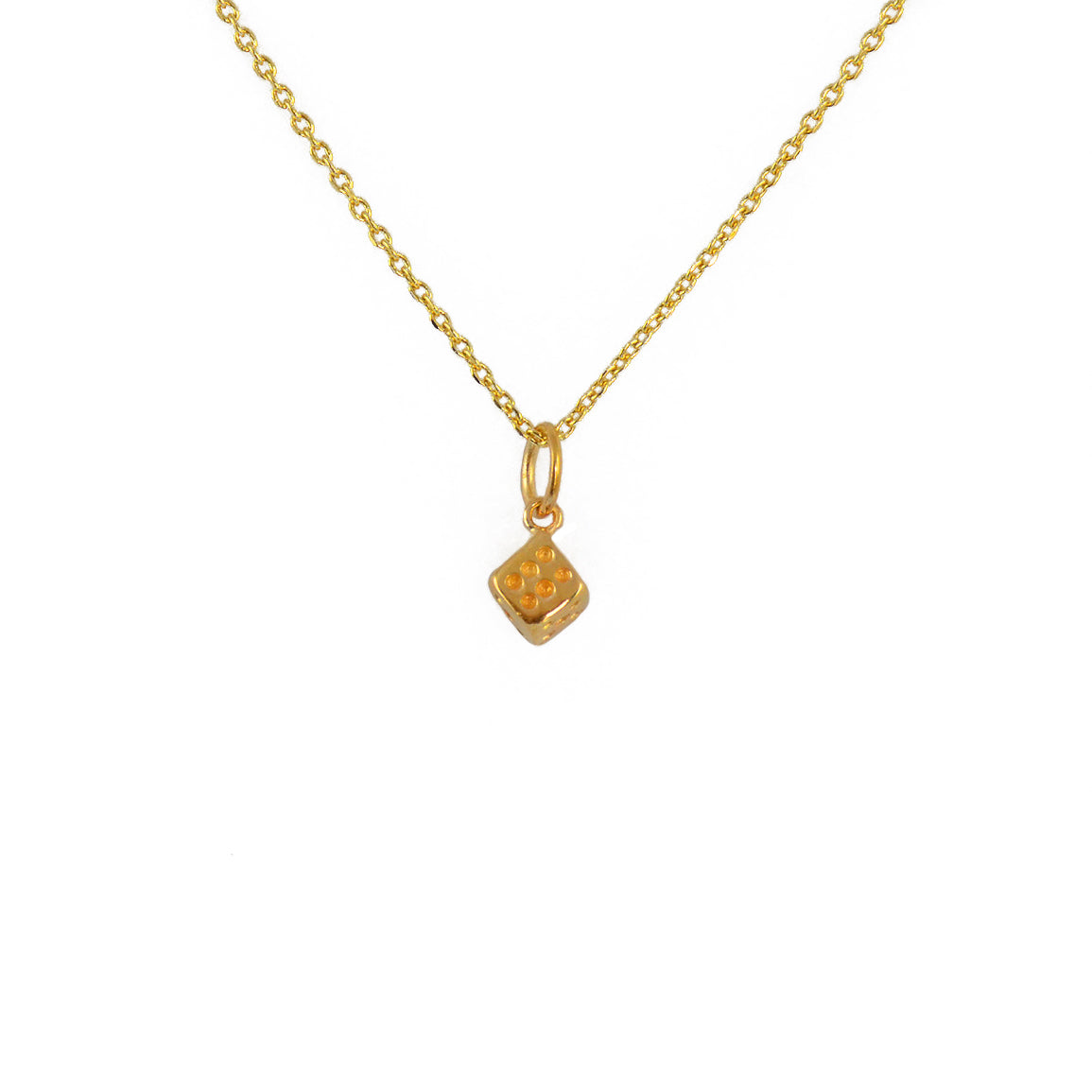 Collier doré et pendentif dé porte bonheur - Colliers