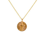 Collier doré médaille croix en relief