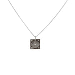 Collier argent 925 pendentif carré oeil & Magic eye