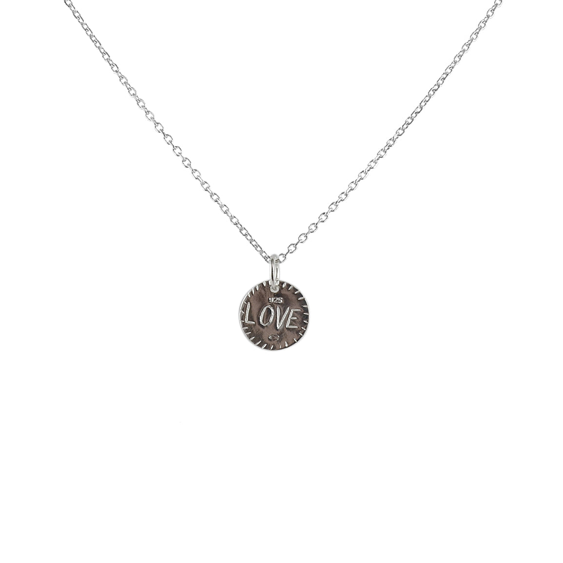 Collier argent 925 médaille ronde LOVE & Infini - Colliers