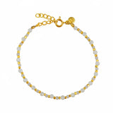 Bracelet duo de pierres et perles dorées - PIERRE DE LUNE &