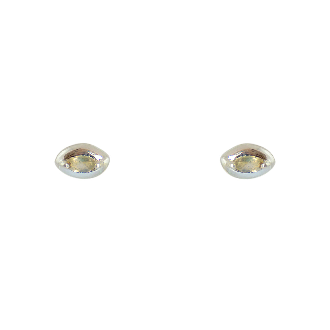 Boucles argent 925 petit oeil pierre - LABRADORITE - Boucles