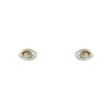 Boucles argent 925 petit oeil pierre - LABRADORITE - Boucles