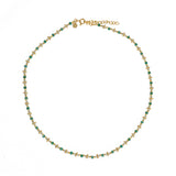 Collier doré duo de pierres et couronnes dorées 42 cm