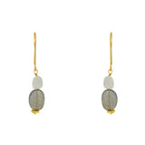 Boucles dorées duo de pierres - LARADORITE & PIERRE DE LUNE
