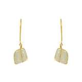 Boucles dorées pierre naturelle et fil doré - QUARTZ CITRON