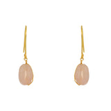 Boucles dorées pierre naturelle et fil doré - QUARTZ ROSE