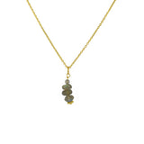 Collier doré et pendentif 4 pierres facettées - LABRADORITE