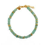 Bracelet doré et pierres heishi - AMAZONITE - Bracelets