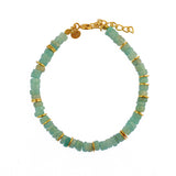 Bracelet doré et pierres heishi - AMAZONITE - Bracelets