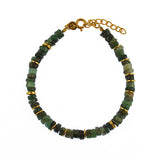 Bracelet doré et pierres heishi - EMERAUDE - Bracelets