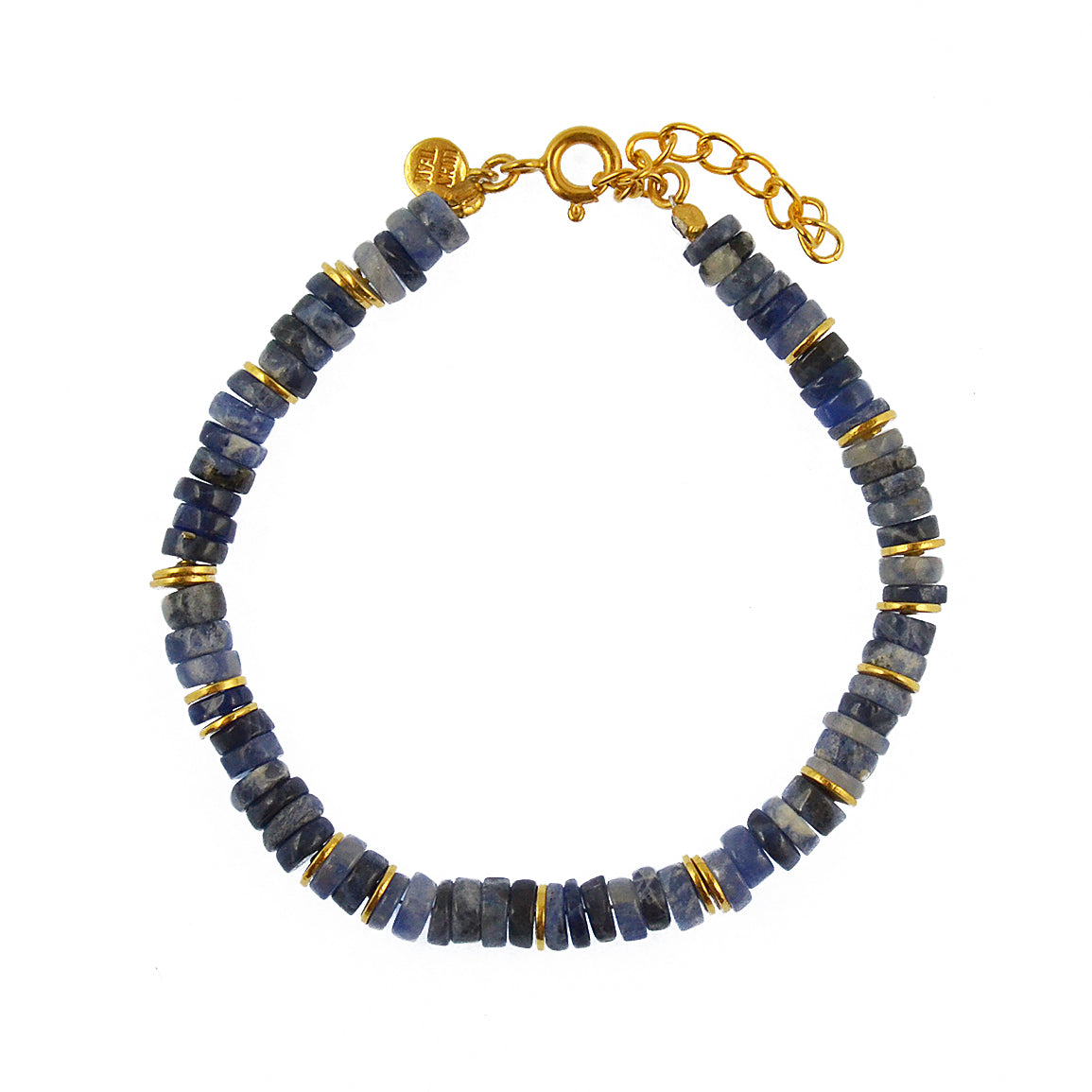Bracelet doré et pierres heishi - SODALITE - Bracelets
