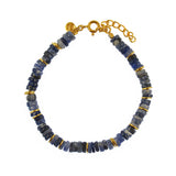 Bracelet doré et pierres heishi - SODALITE - Bracelets