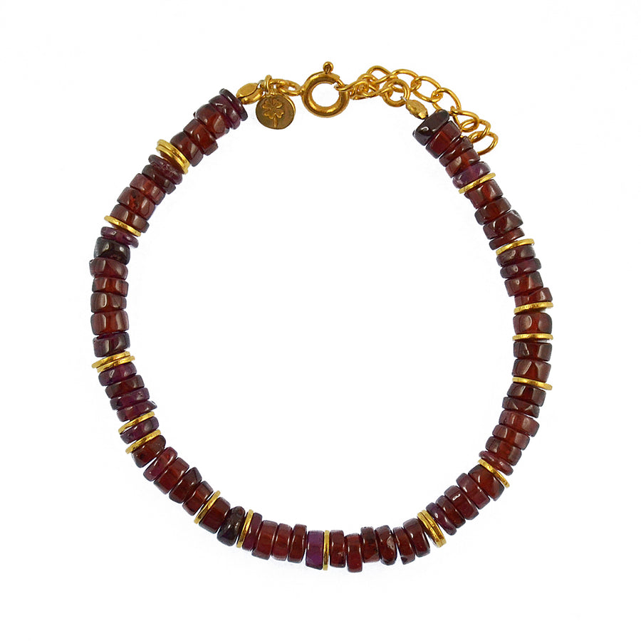 Bracelet doré et pierres heishi - GRENAT - Bracelets
