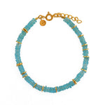 Bracelet doré et pierres heishi - APATITE - Bracelets