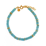 Bracelet doré et pierres heishi - APATITE - Bracelets