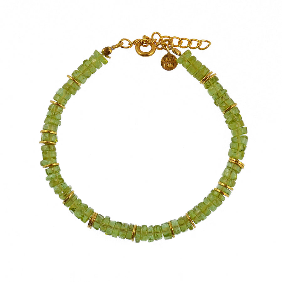Bracelet doré et pierres heishi - PERIDOT - Bracelets