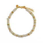 Bracelet doré et pierres heishi - OPALE BLANCHE - Bracelets