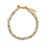 Bracelet doré et pierres heishi - OPALE BLANCHE - Bracelets