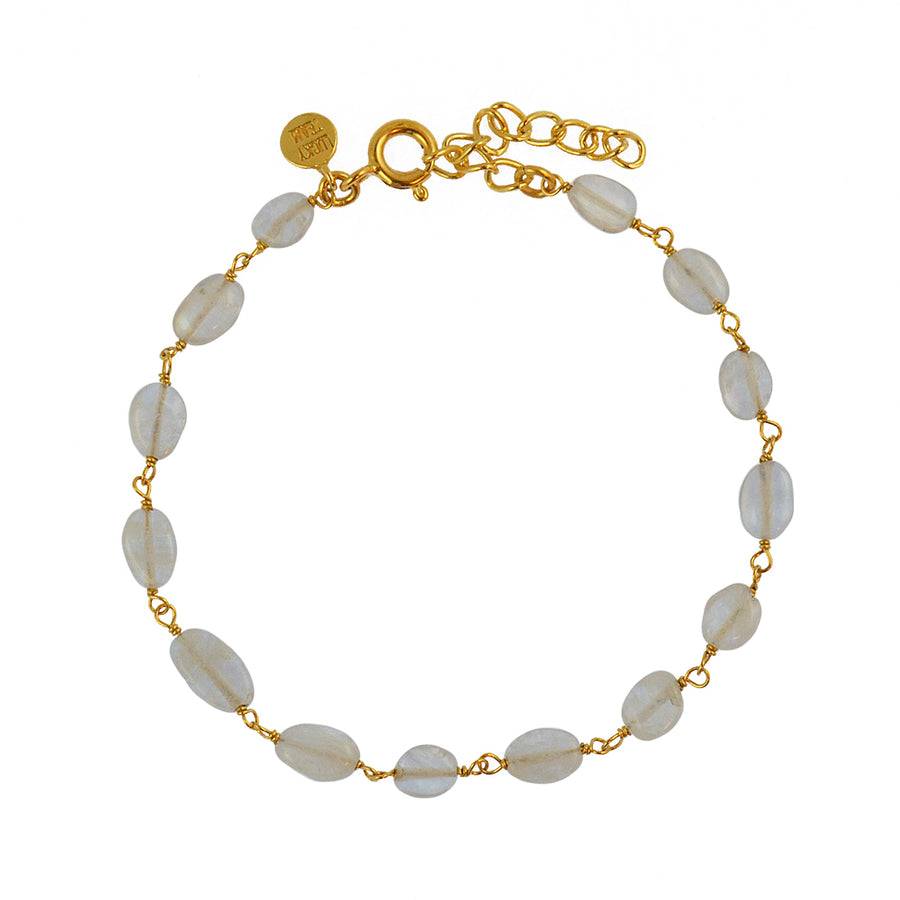 Bracelet doré et pierres ovales - PIERRE DE LUNE - Bracelets