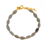 Bracelet doré et pierres losanges - LABRADORITE