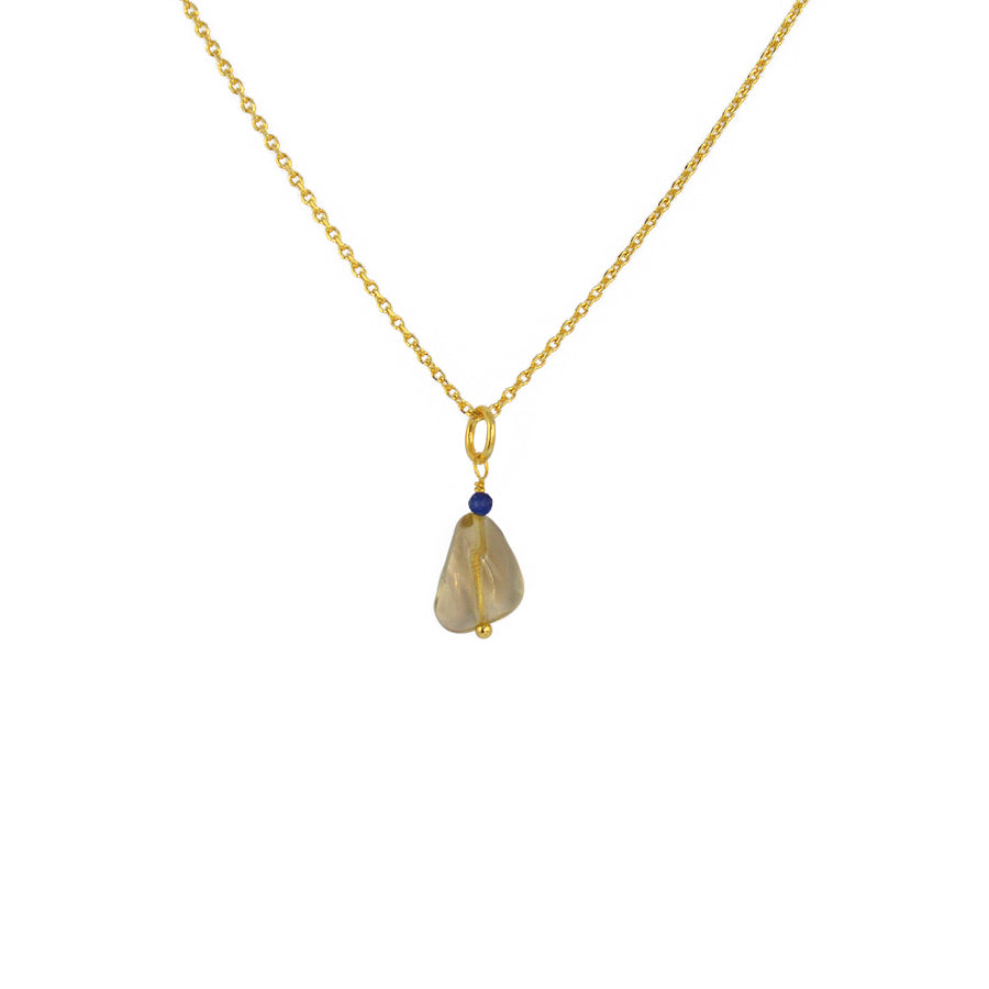 Collier doré et pendentif petite pierre naturelle - QUARTZ