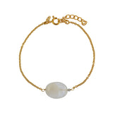 Bracelet doré et pierre naturelle - PIERRE DE LUNE -
