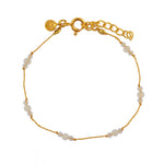 Bracelet fil doré petites pierres et perles dorées - PIERRE