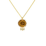 Collier doré pendentif astres et pampilles pierre - PERLE -