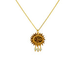 Collier doré pendentif astres et pampilles pierre - PERLE -