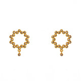 Boucles dorées zircons et pampille - ZIRCONS BLANCS -