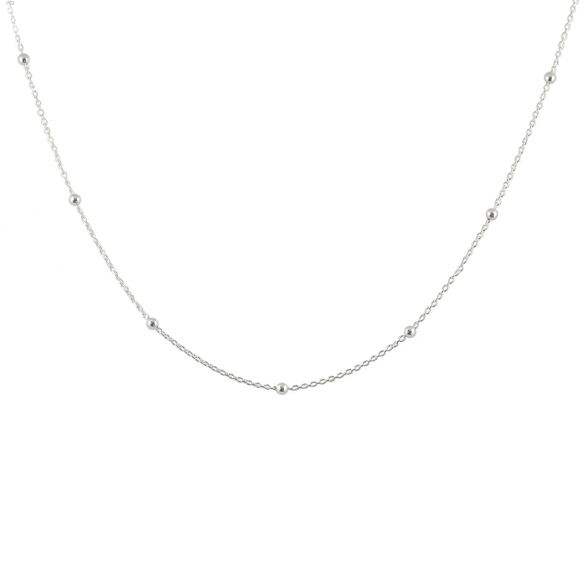 Collier argent maille boules espacées