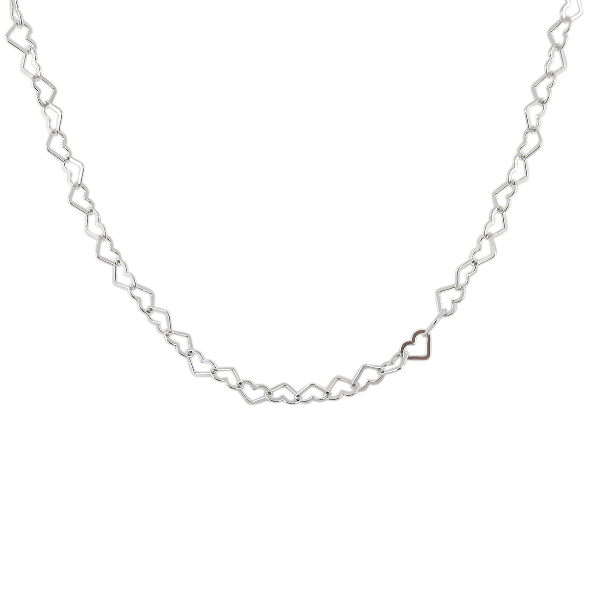 Collier argent maille coeur - 42CM