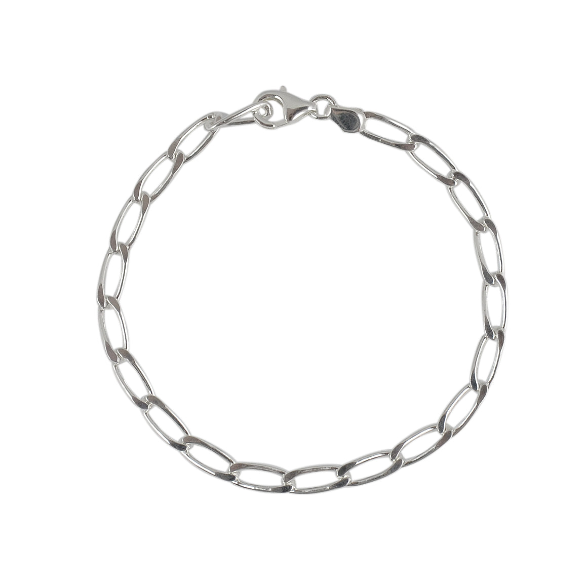 Bracelet argent maille cheval 4 faces